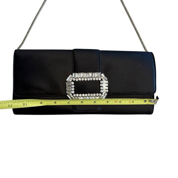 Karl Lagerfeld Black Satin Clutch Evening Bag Excellent Roger Vivier vibes - Picture 14 of 14